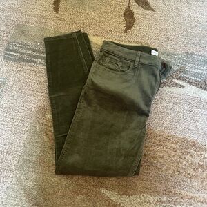 Loft high rise skinny corduroy pant 8P olive